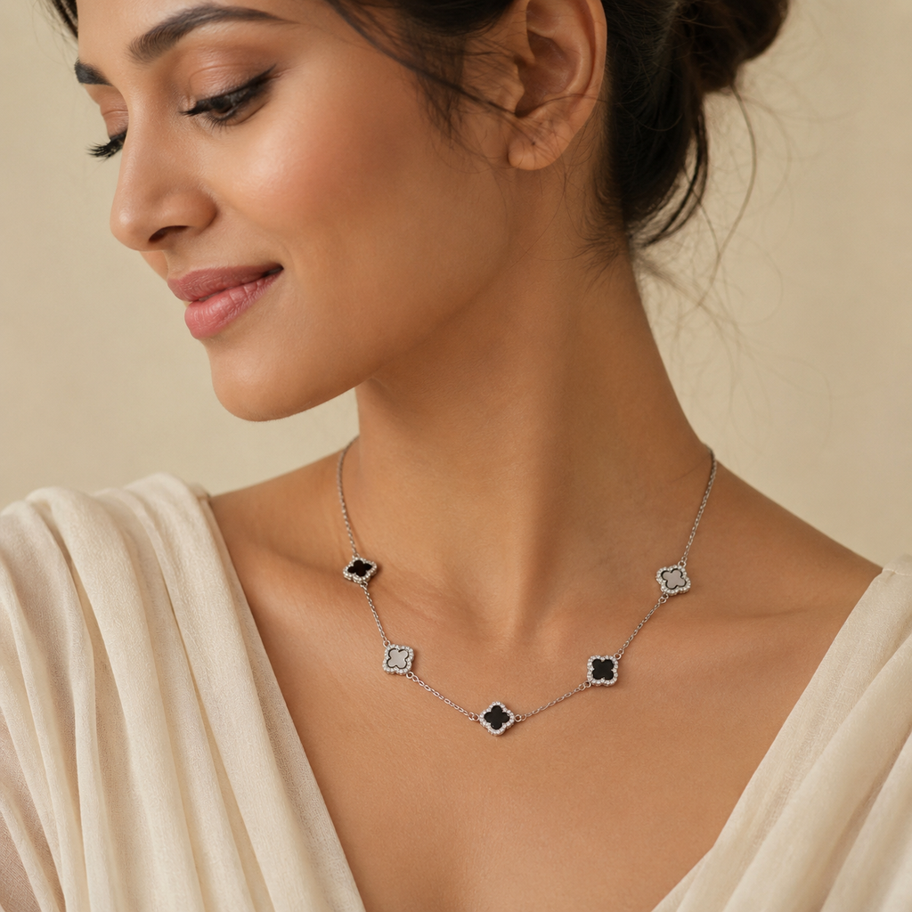 Midnight Clover Necklace
