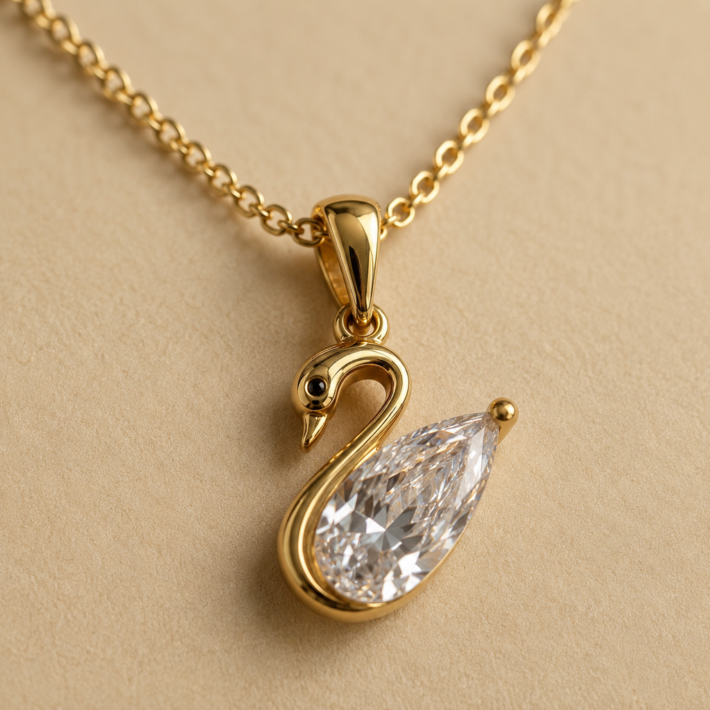 Crystal Swan Necklace