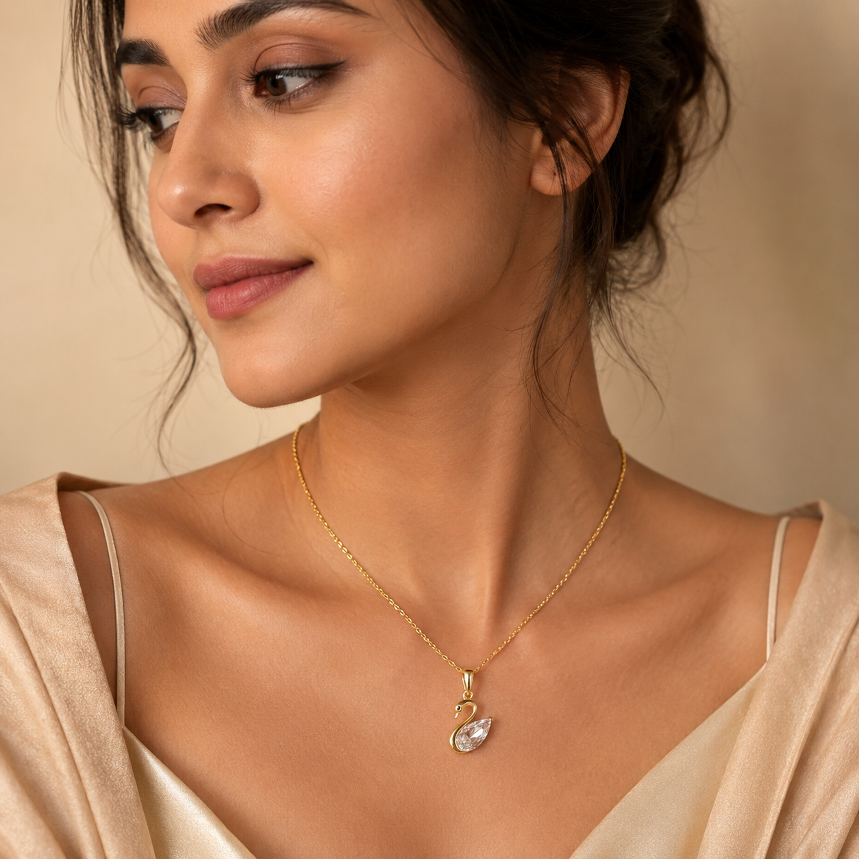 Crystal Swan Necklace
