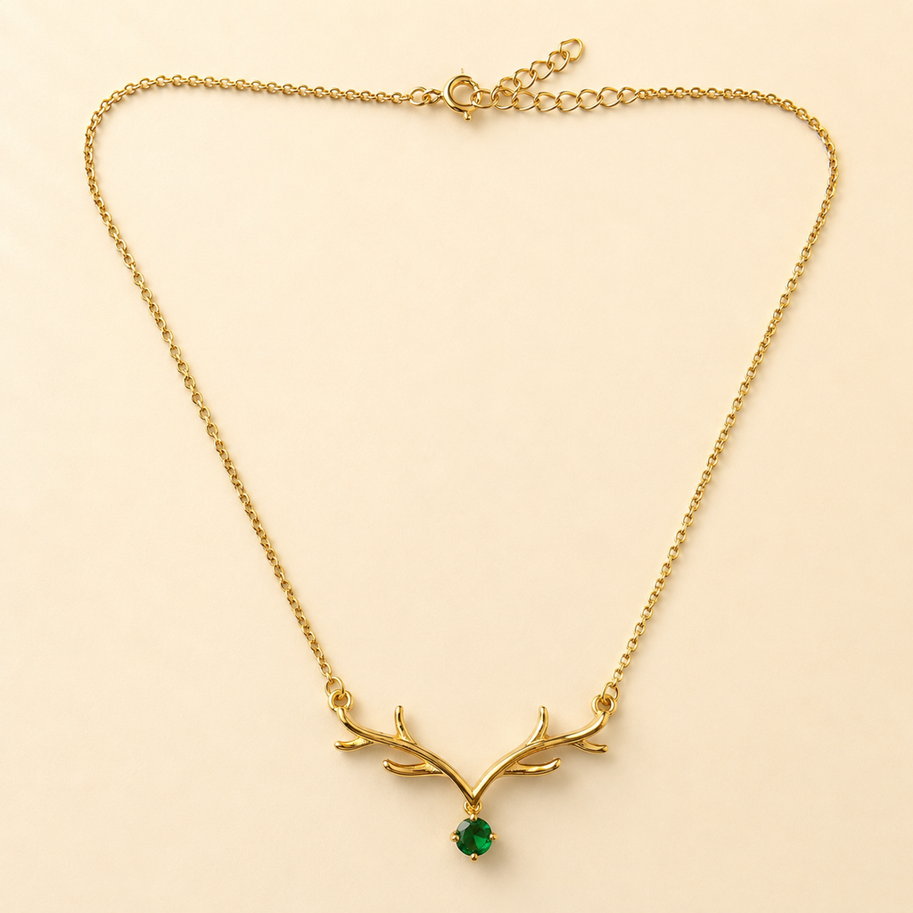 mahArha Emerald Antler Necklace