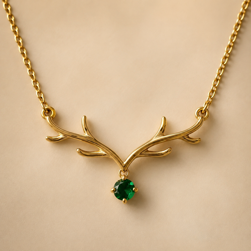 Emerald Antler Necklace