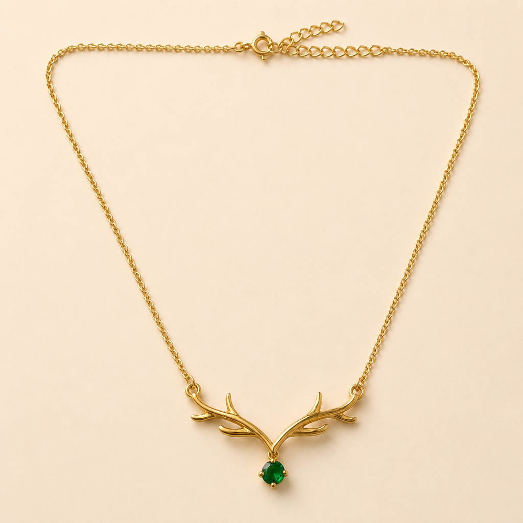 Emerald Antler Necklace