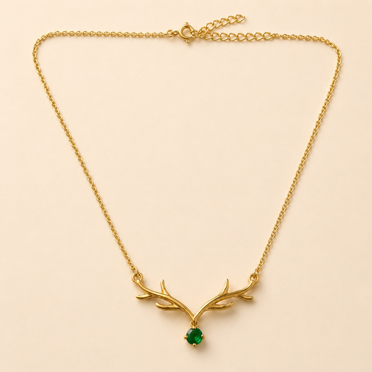 Emerald Antler Necklace