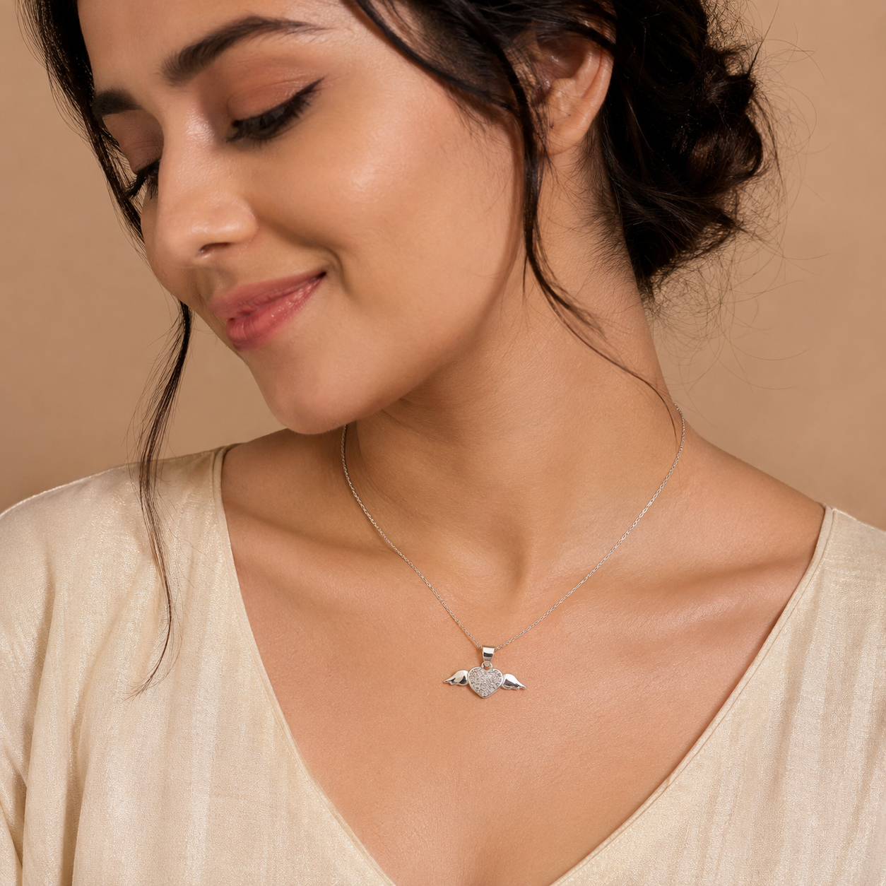 Winged Heart Glow Pendant