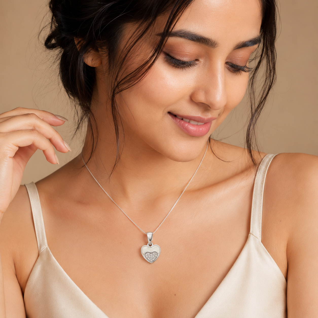 Ivory Heart Spark Pendant