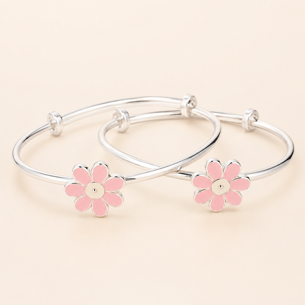 mahArha Silver Petal Pop Baby Kada