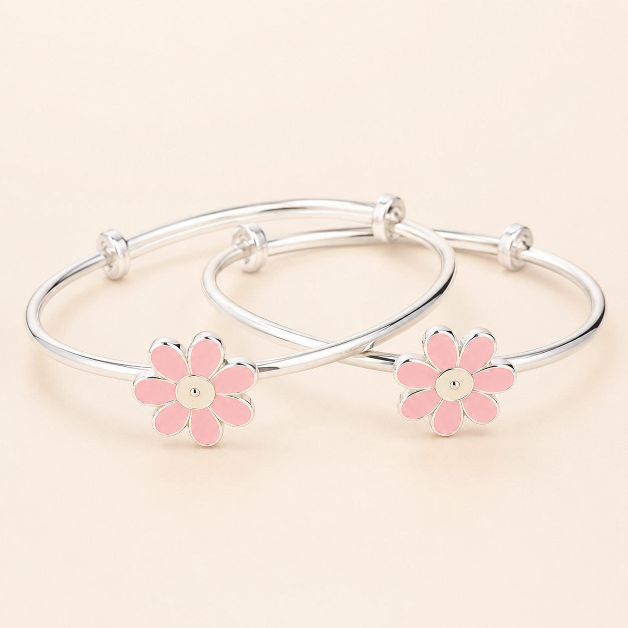 mahArha Silver Petal Pop Baby Kada