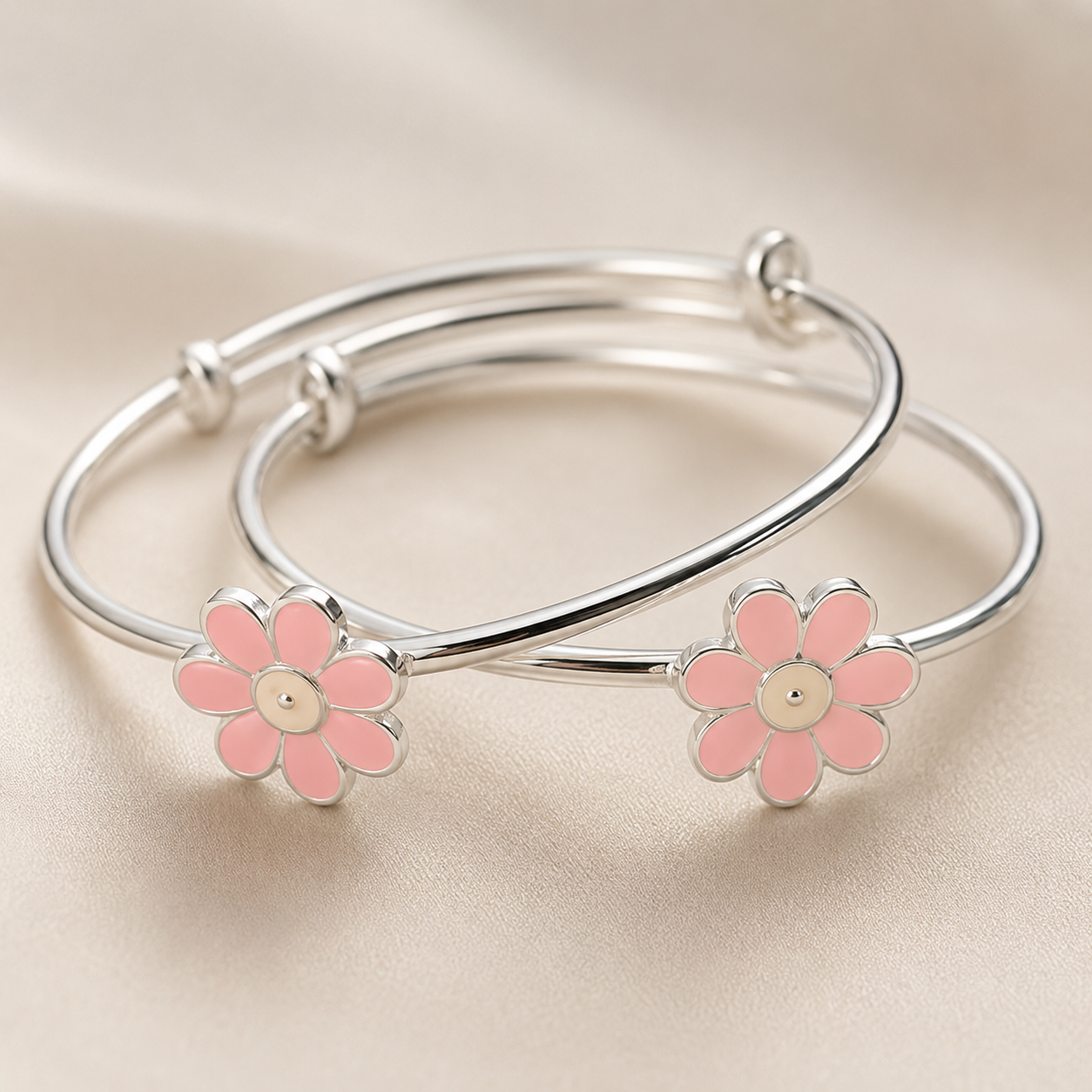Silver Petal Pop Baby Kada