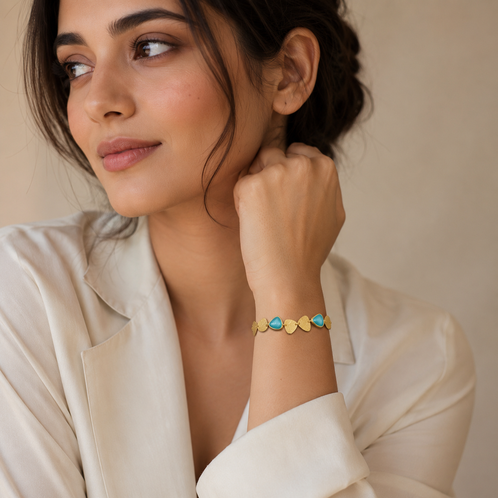 Aqua Heartline Bracelet