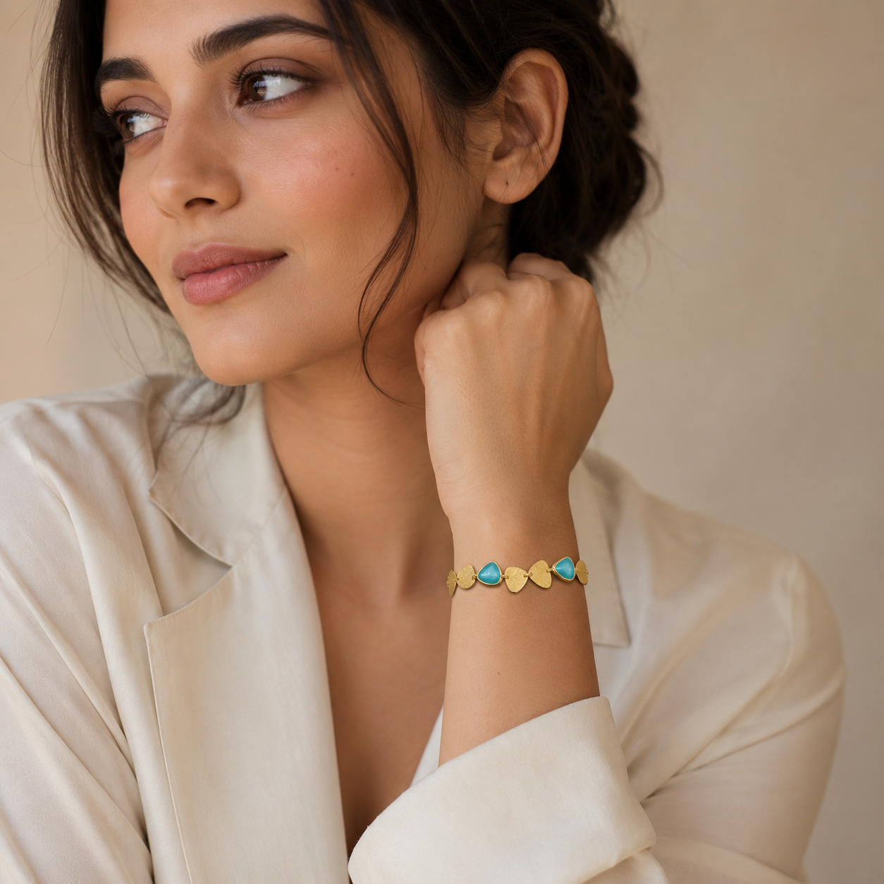 Aqua Heartline Bracelet