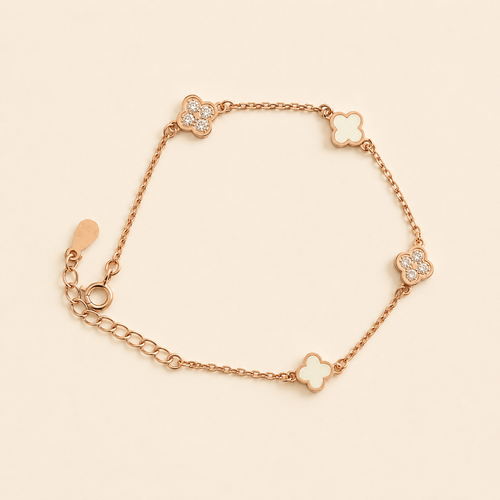 Rosé Clover Charm Bracelet