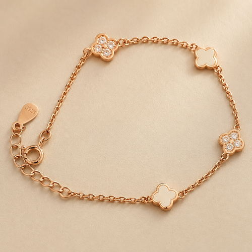 Rosé Clover Charm Bracelet