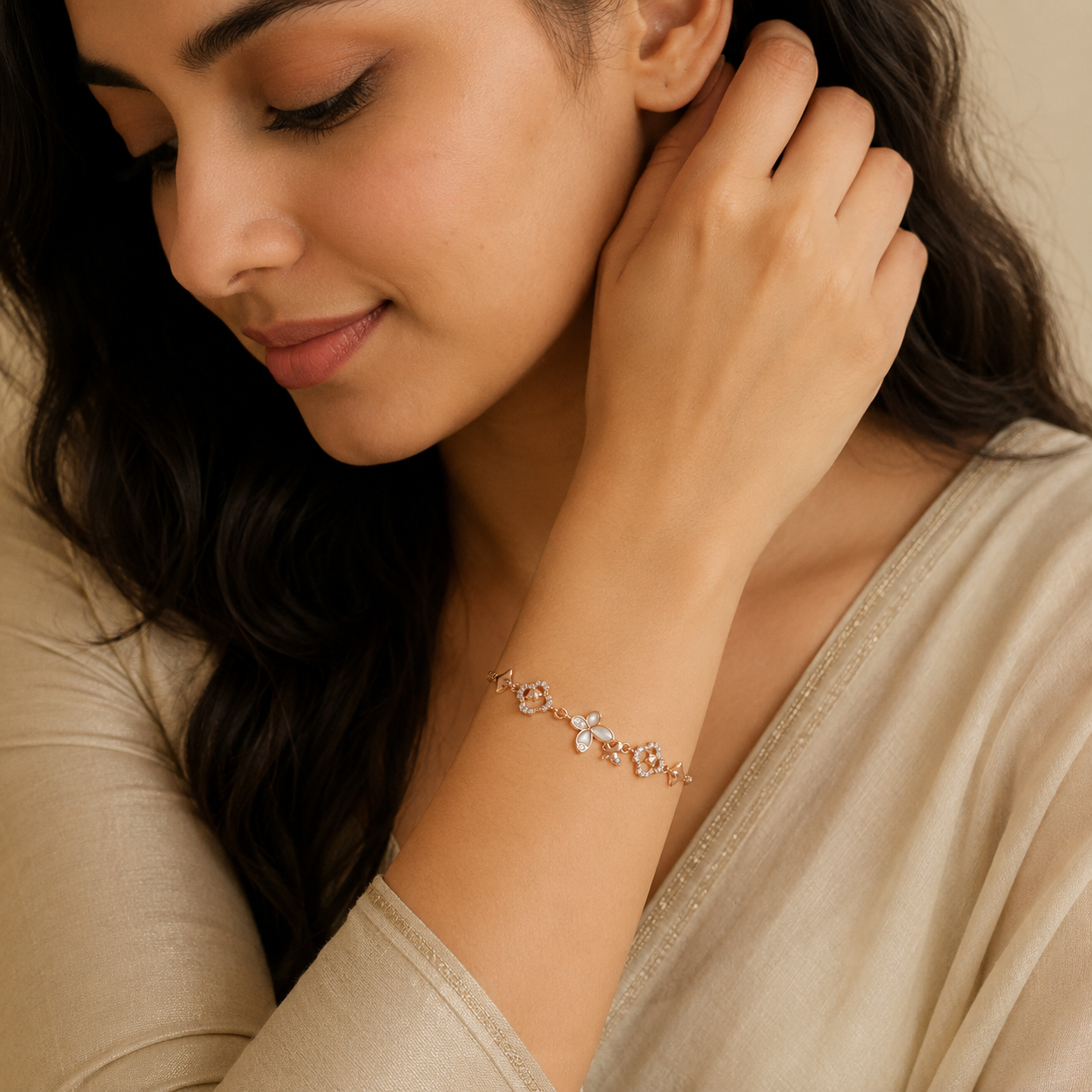 Rosé Bloom Flutter Bracelet