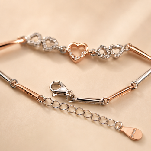 Rosé Heart Link Bracelet