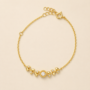 Gilded Leaf Halo Bracelet