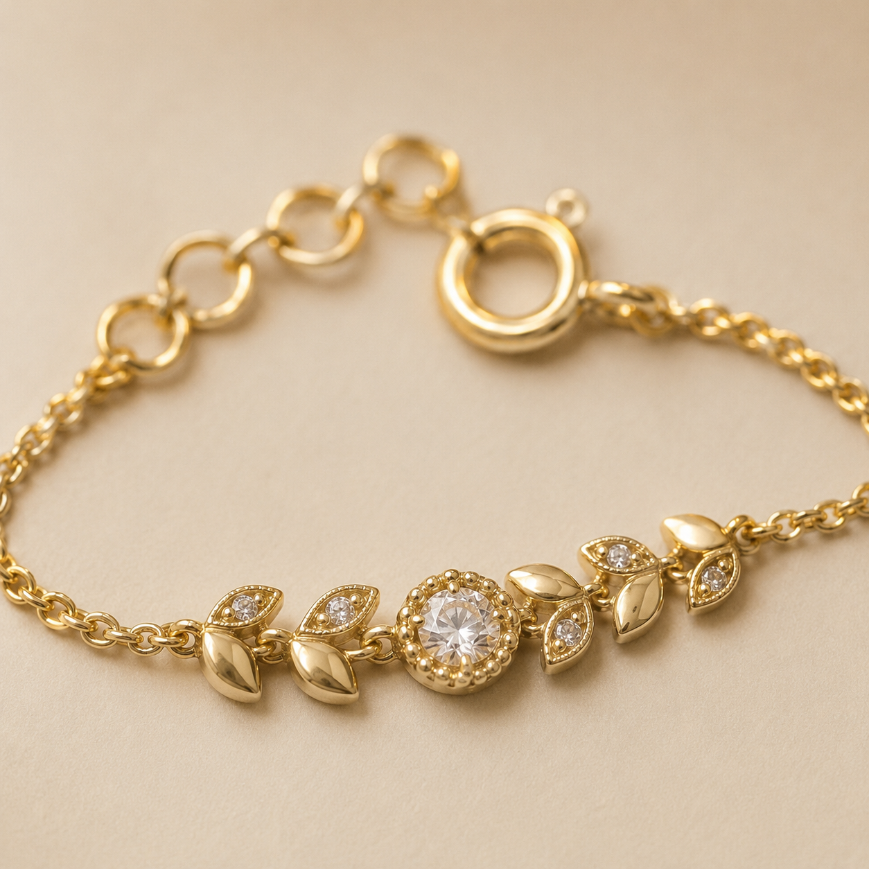 Gilded Leaf Halo Bracelet