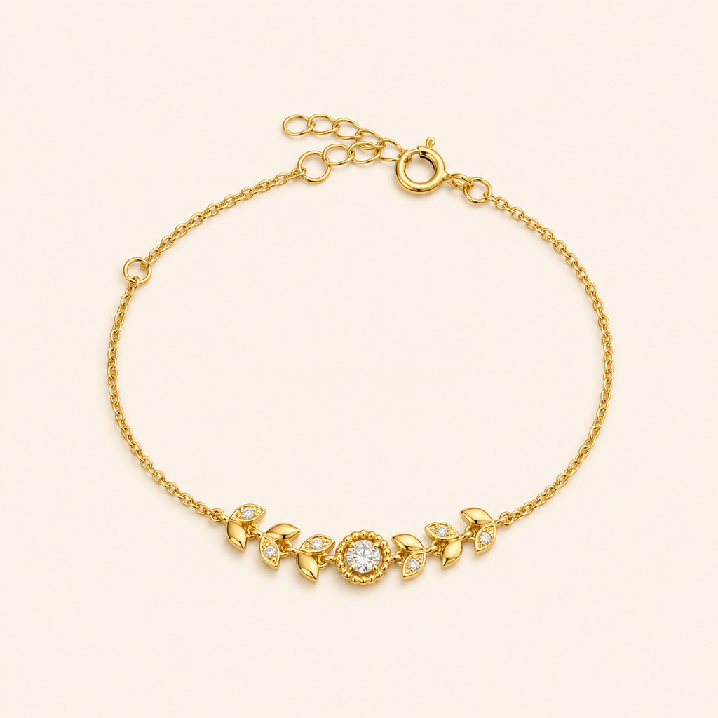 Gilded Leaf Halo Bracelet