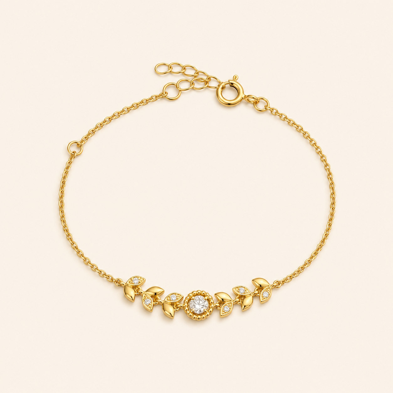 Gilded Leaf Halo Bracelet