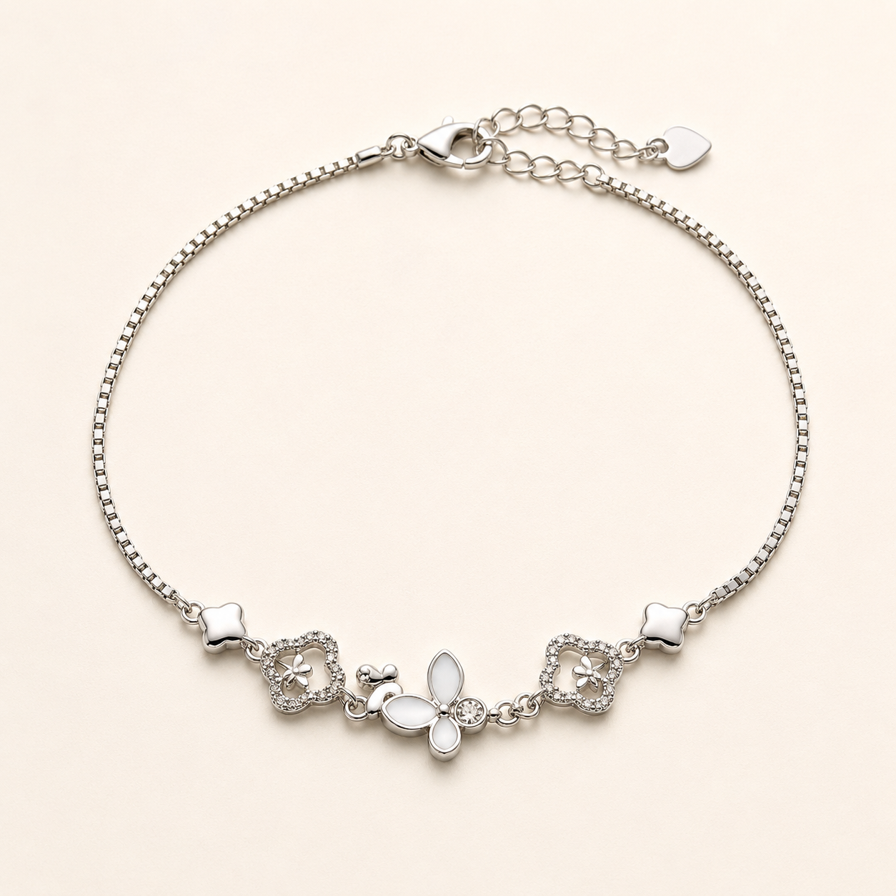 mahArha Silver Blush Flutter Bracelet