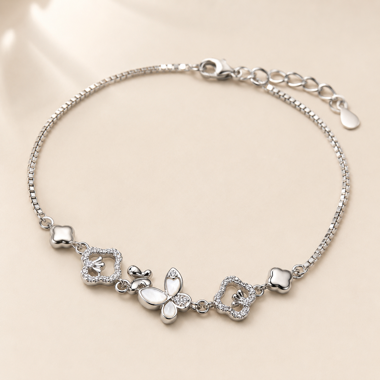 Silver Blush Flutter Bracelet