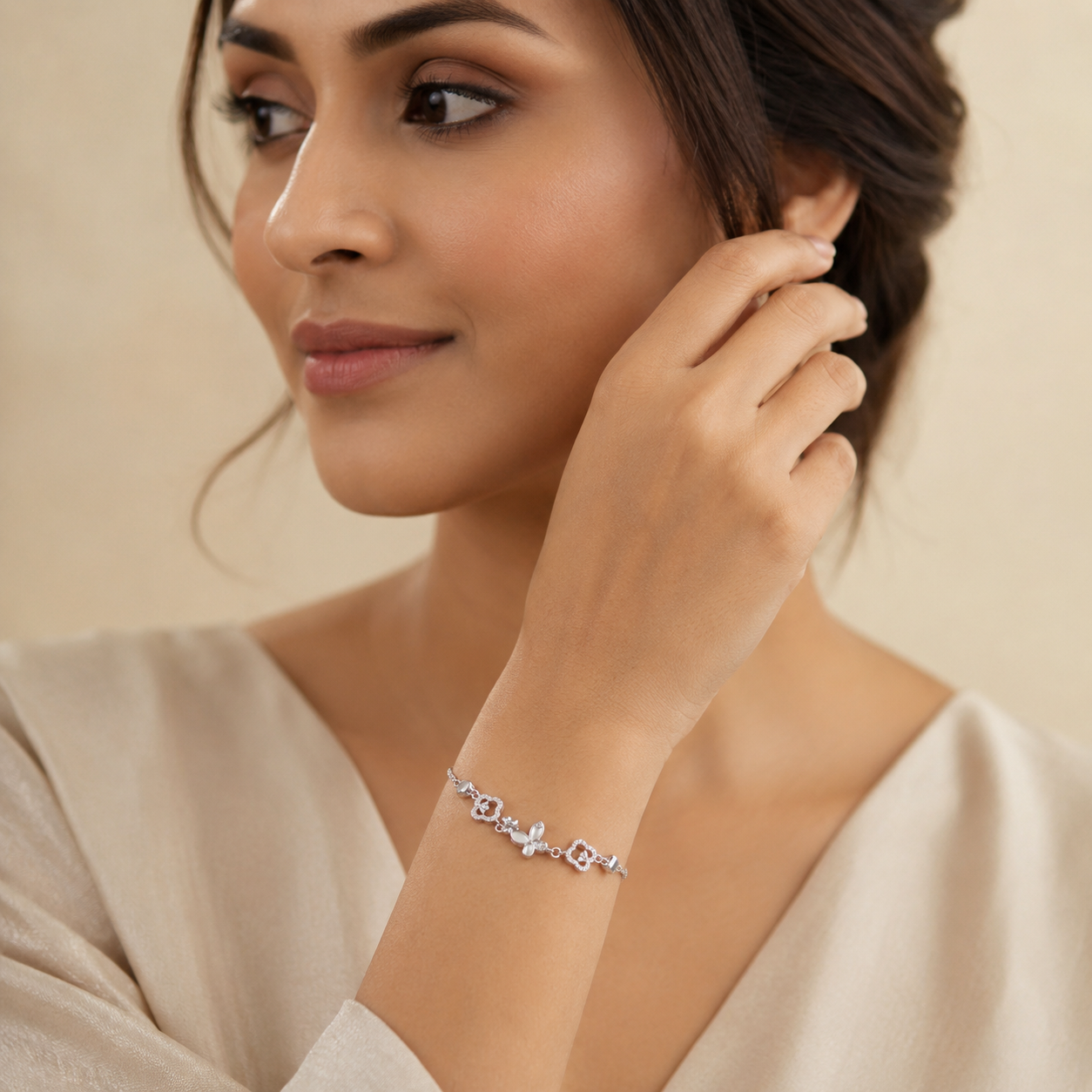 Silver Blush Flutter Bracelet