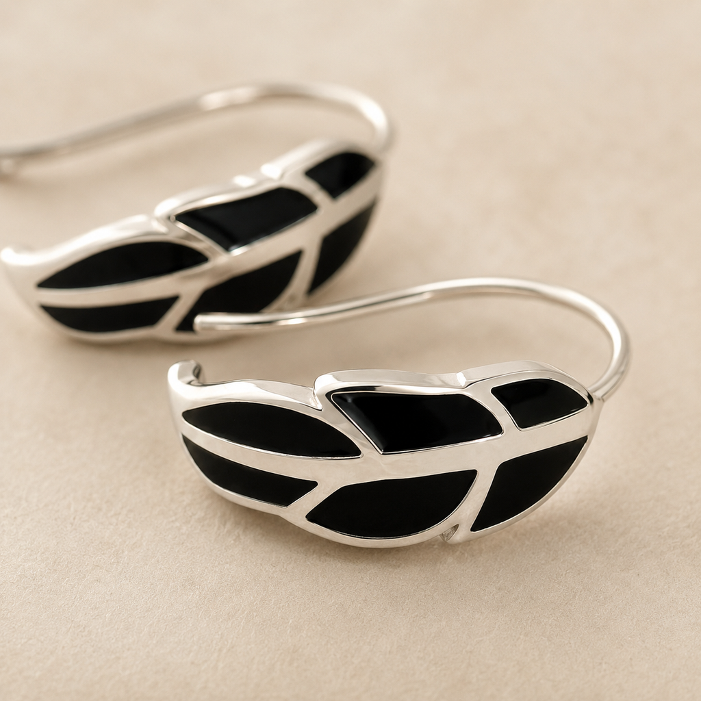 Midnight Leaf Earring