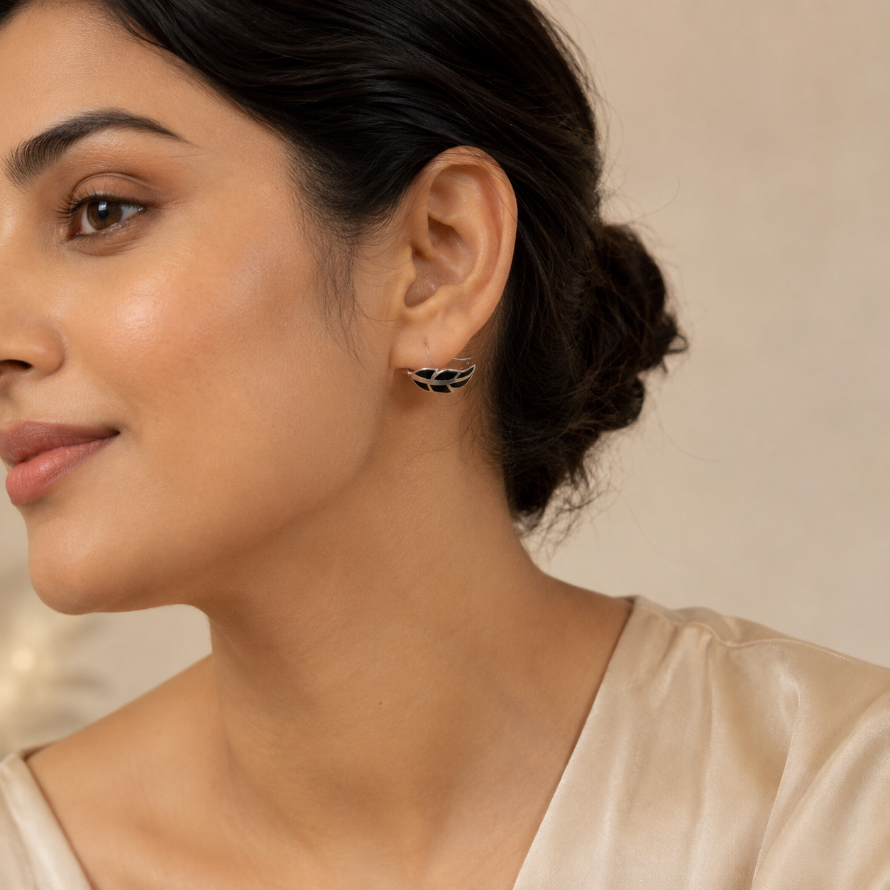 Midnight Leaf Earring