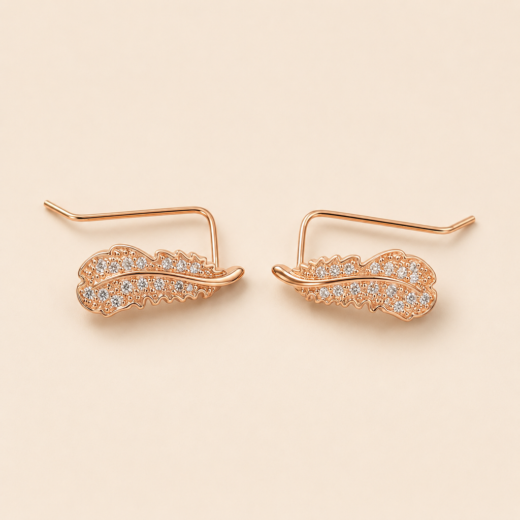 mahArha Rosé Feather Spark Earring