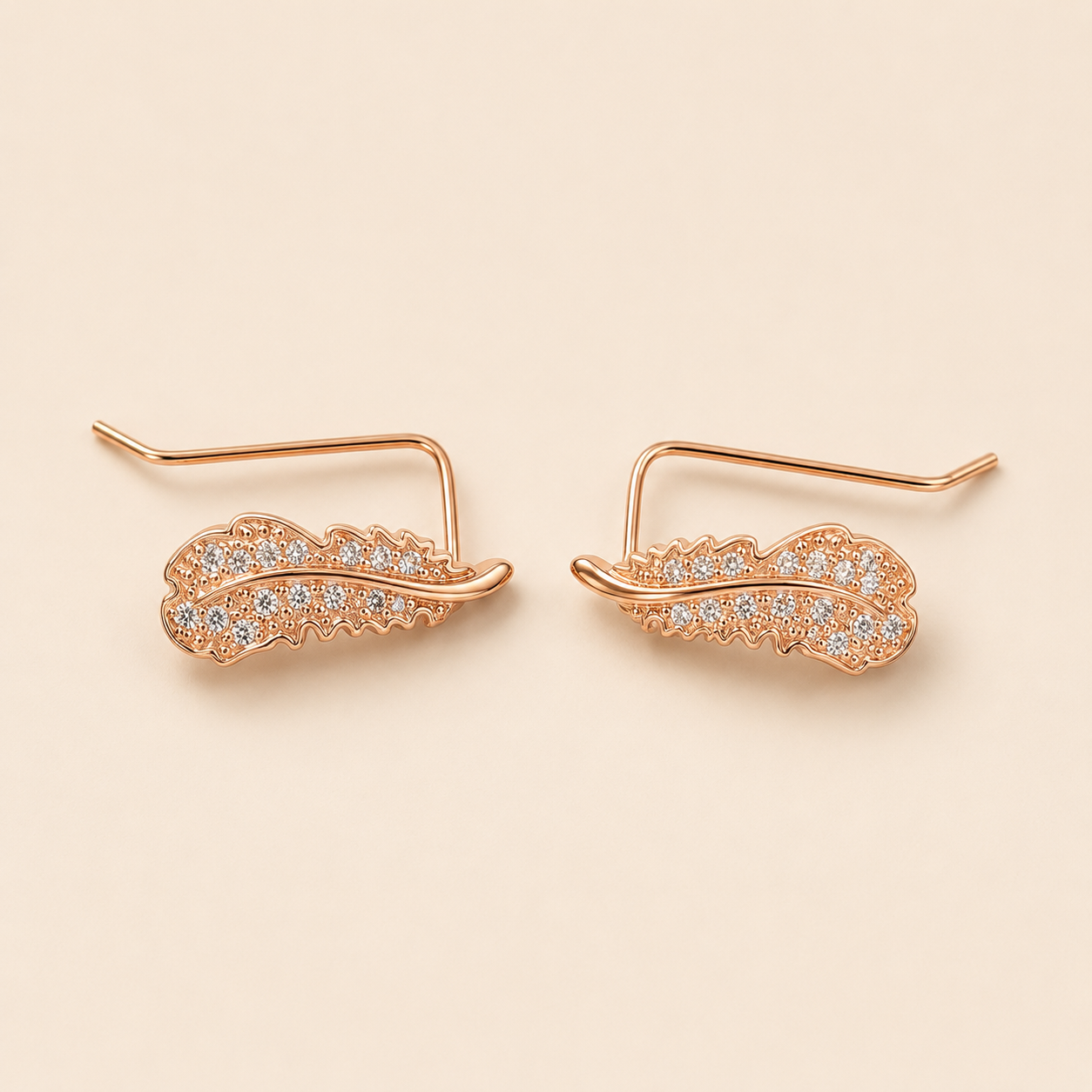 mahArha Rosé Feather Spark Earring