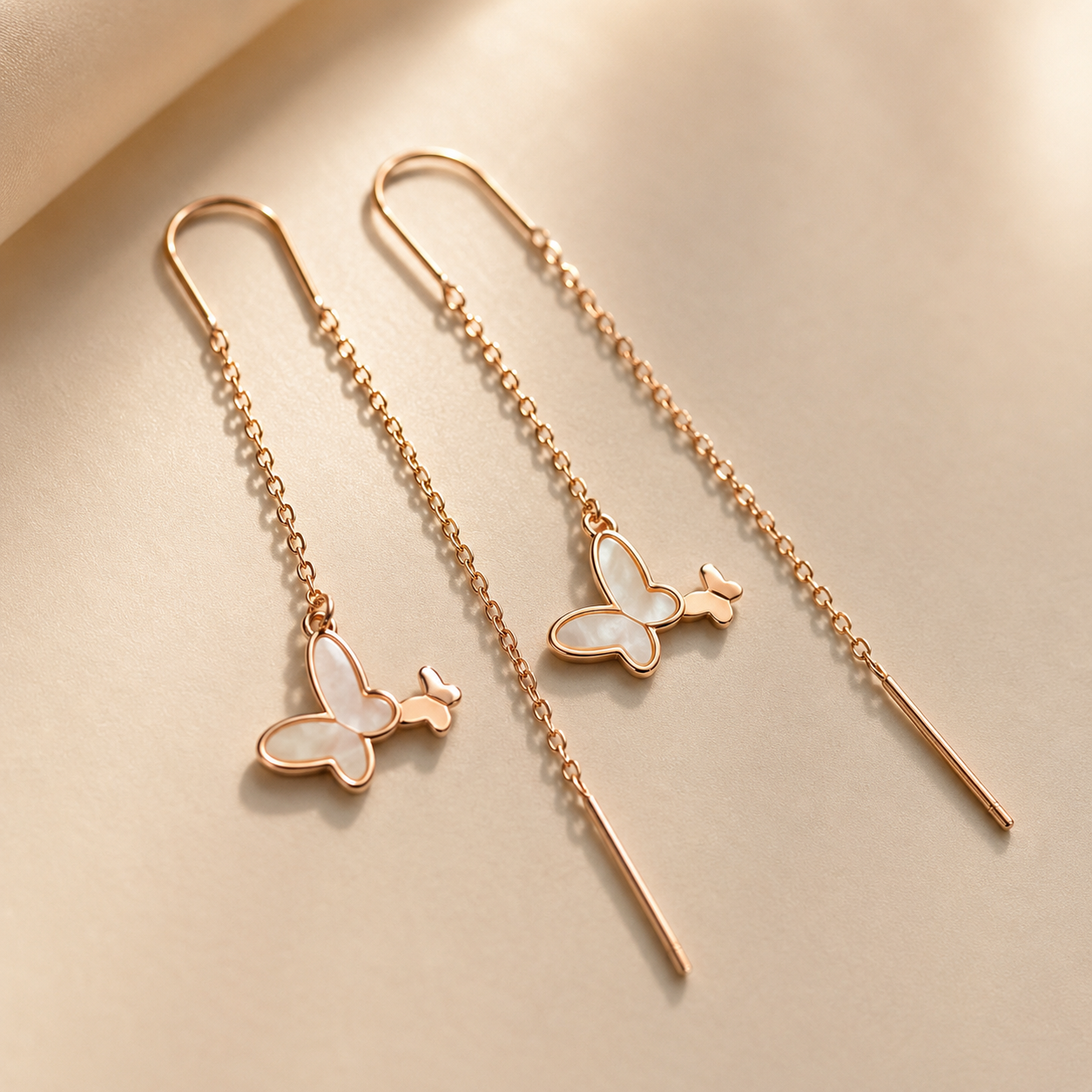 Rosé Flutter Threader Earring