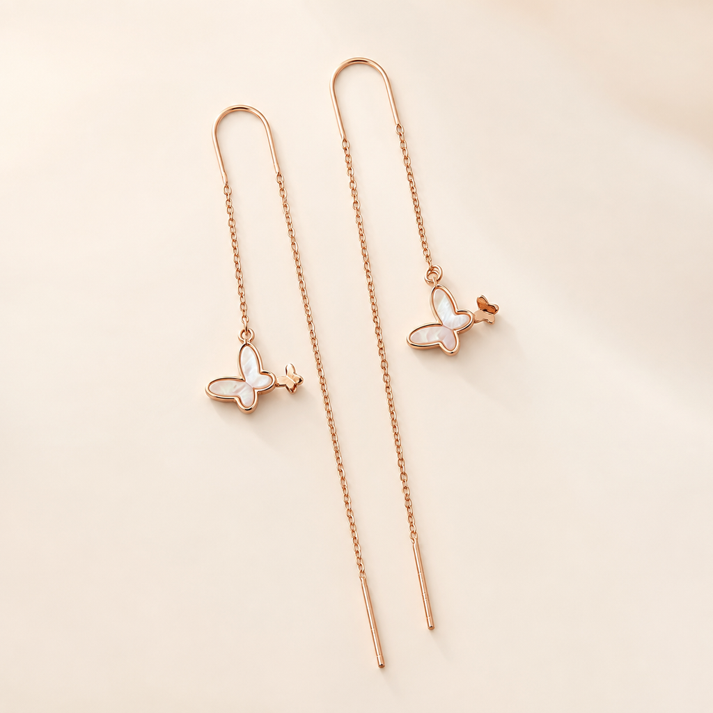 Rosé Flutter Threader Earring