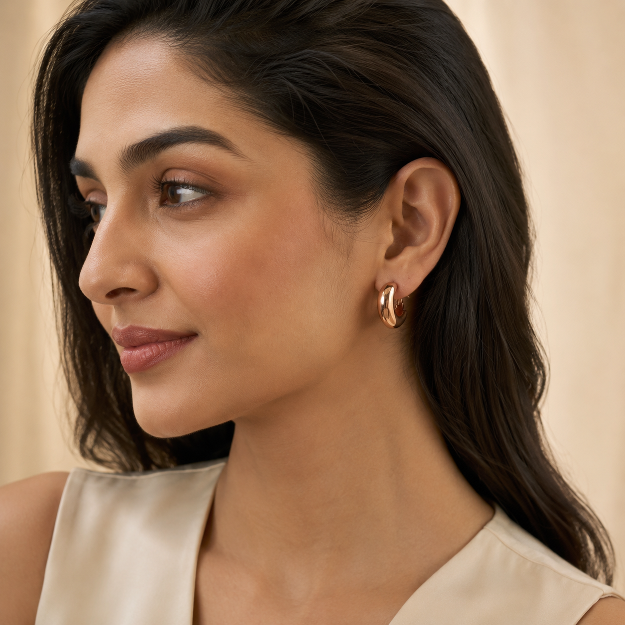 Rosé Curve Earring
