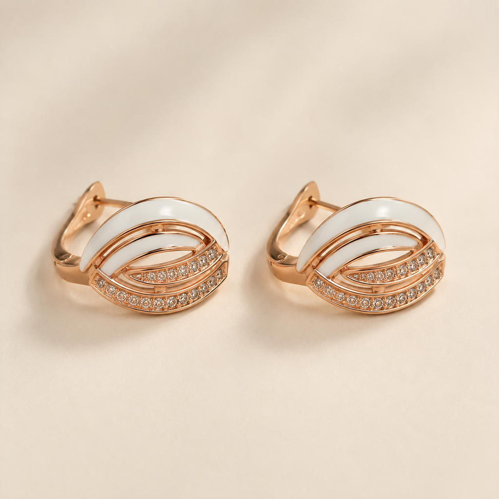 Rosé Ivory Leaf Earring