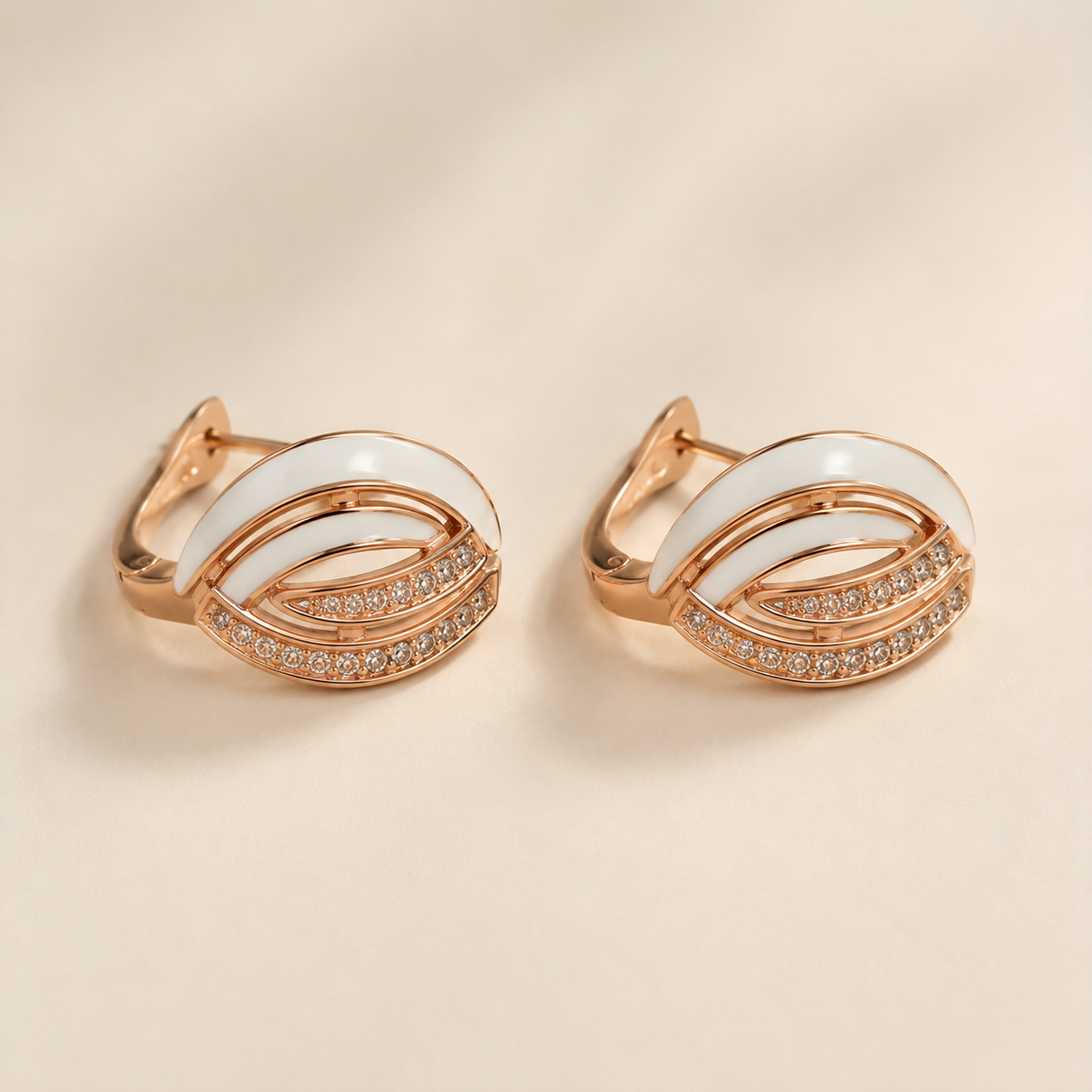 Rosé Ivory Leaf Earring