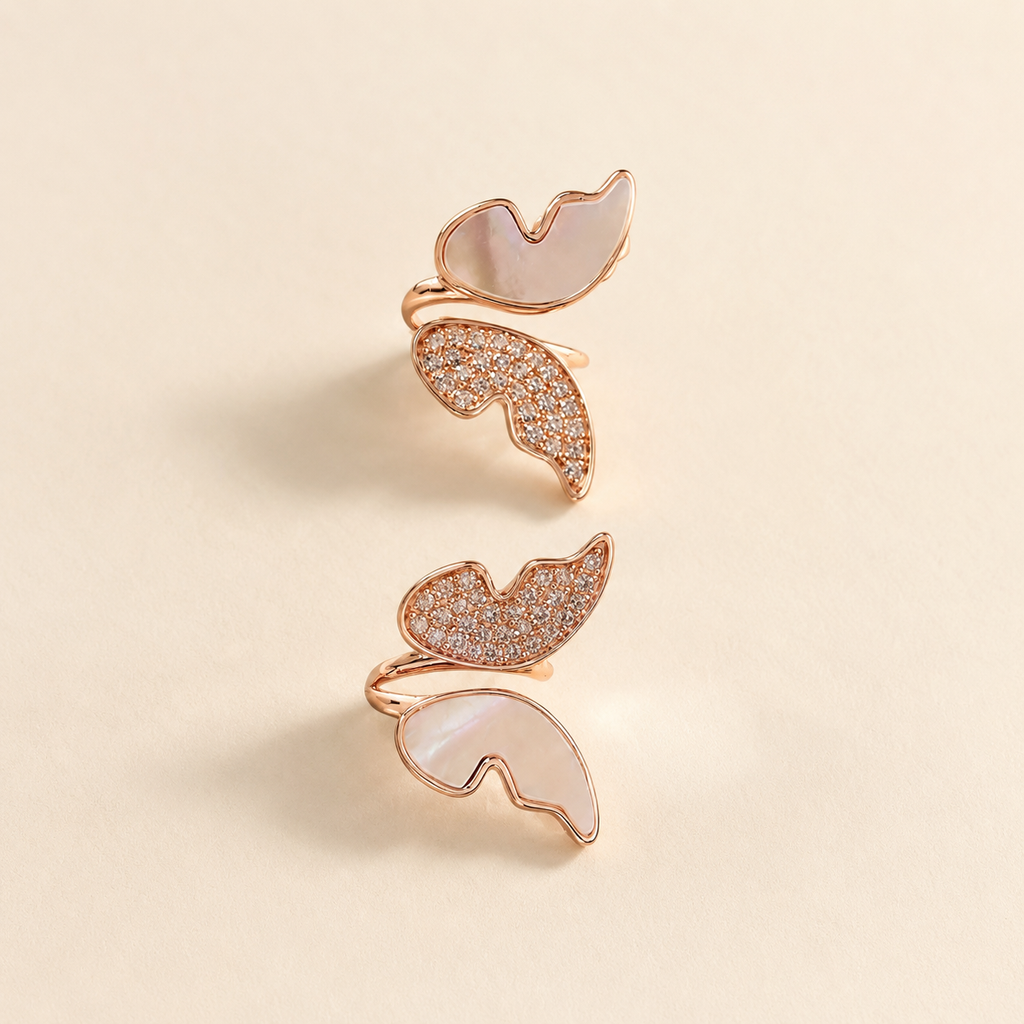 Rosé Butterfly Glow Earring