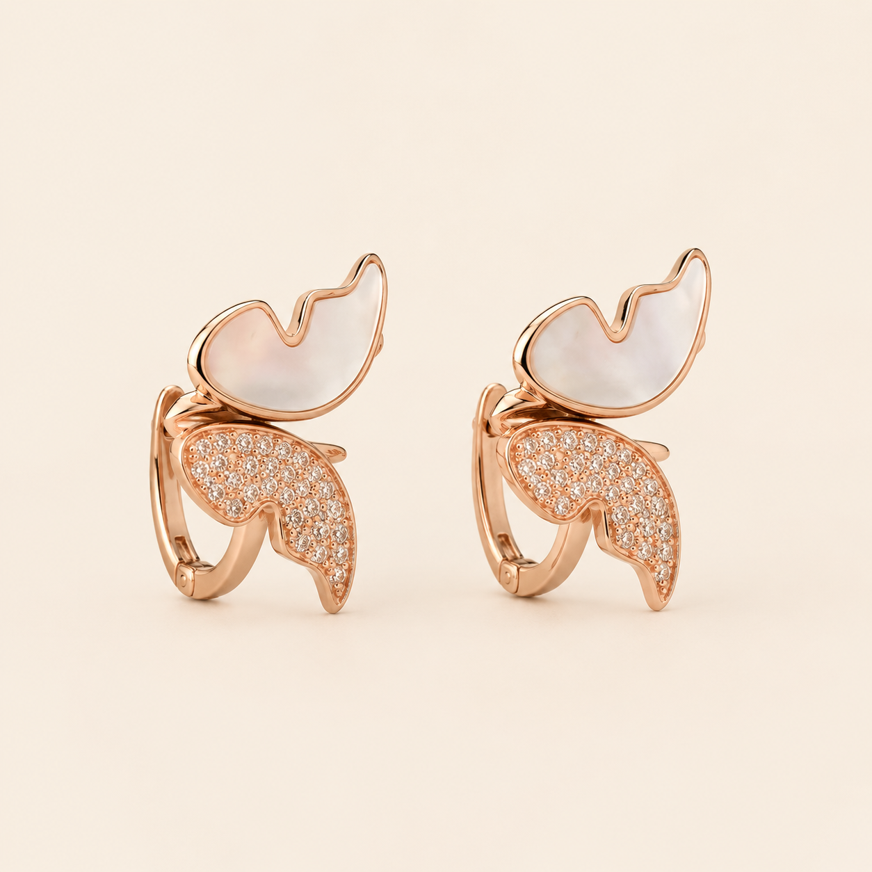 Rosé Butterfly Glow Earring