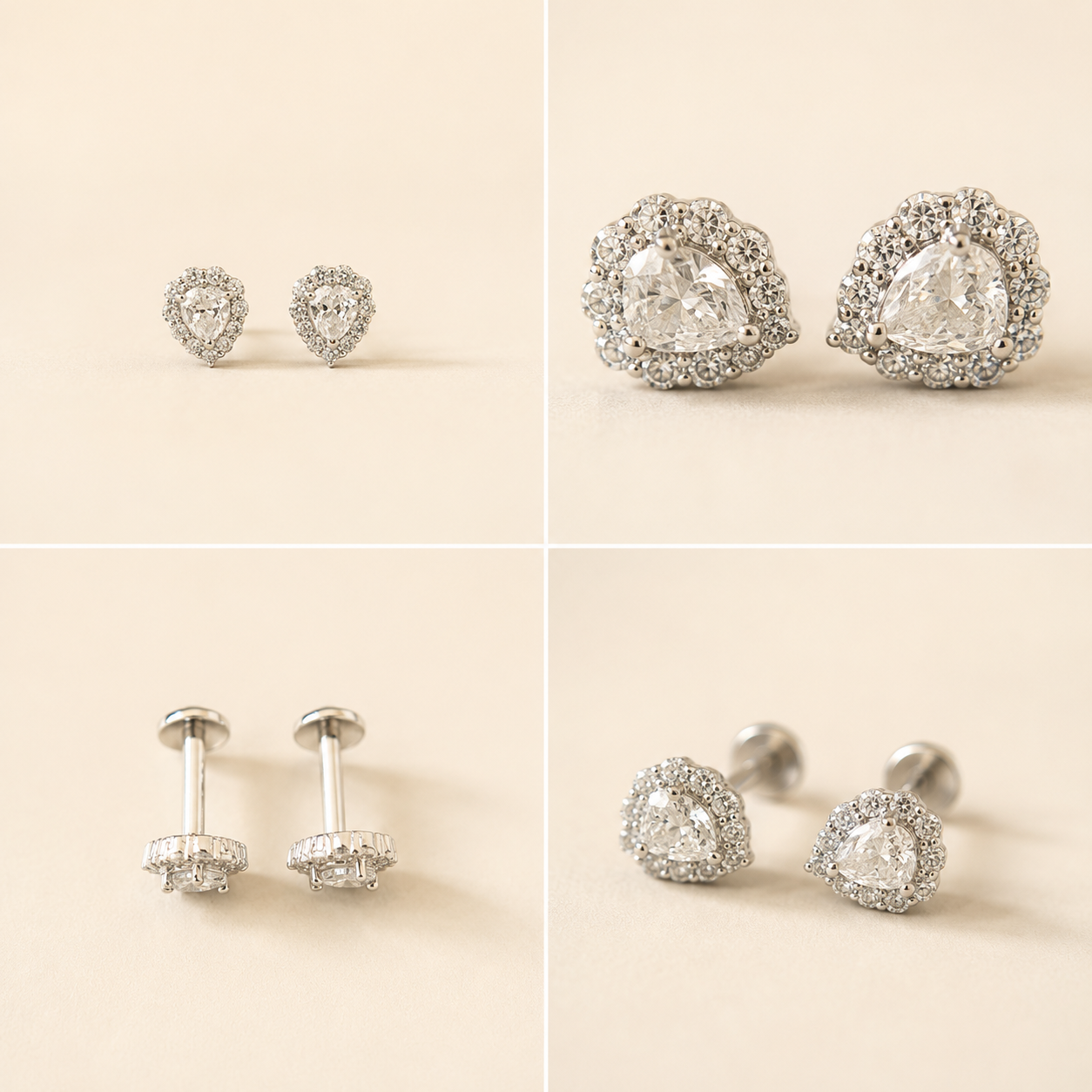 Dewdrop Halo Spark Stud Earring