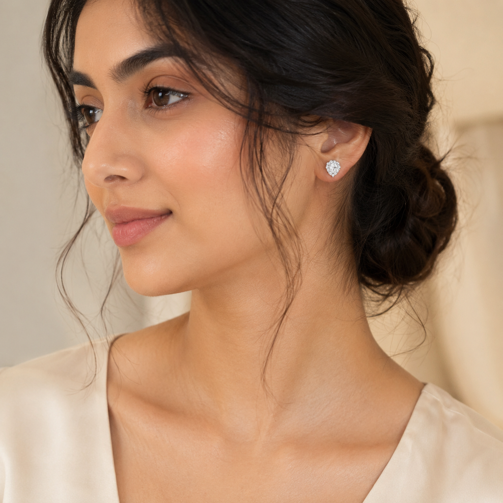 Dewdrop Halo Spark Stud Earring