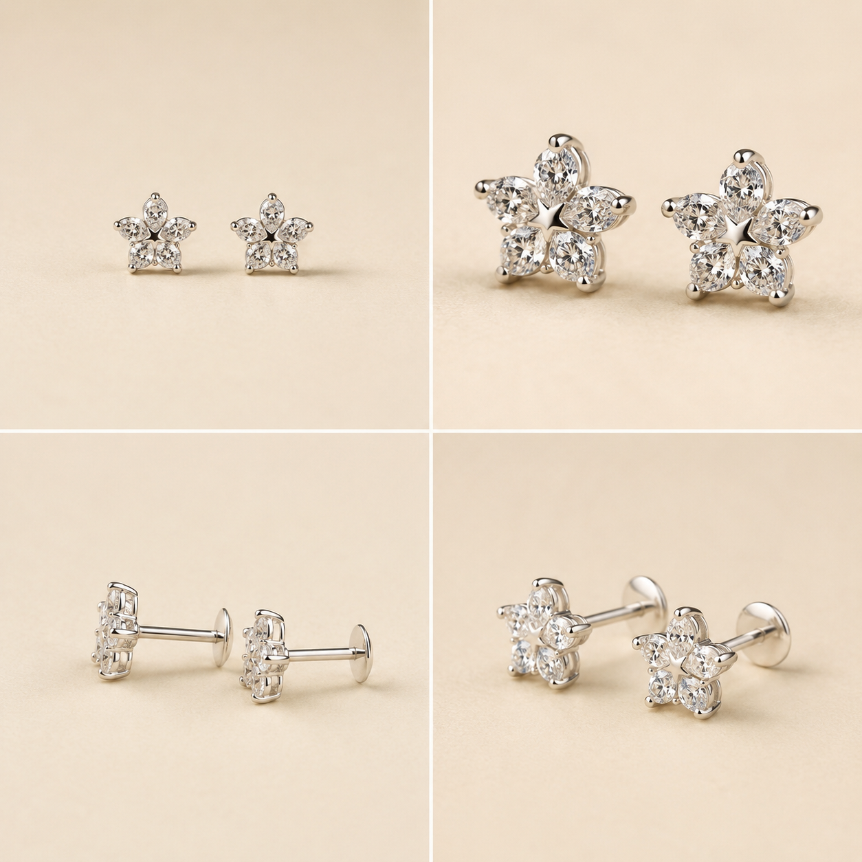 Petal Star Glow Stud Earring