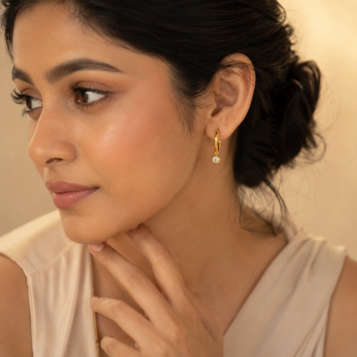 Luna Drop Glow Hoop Earring