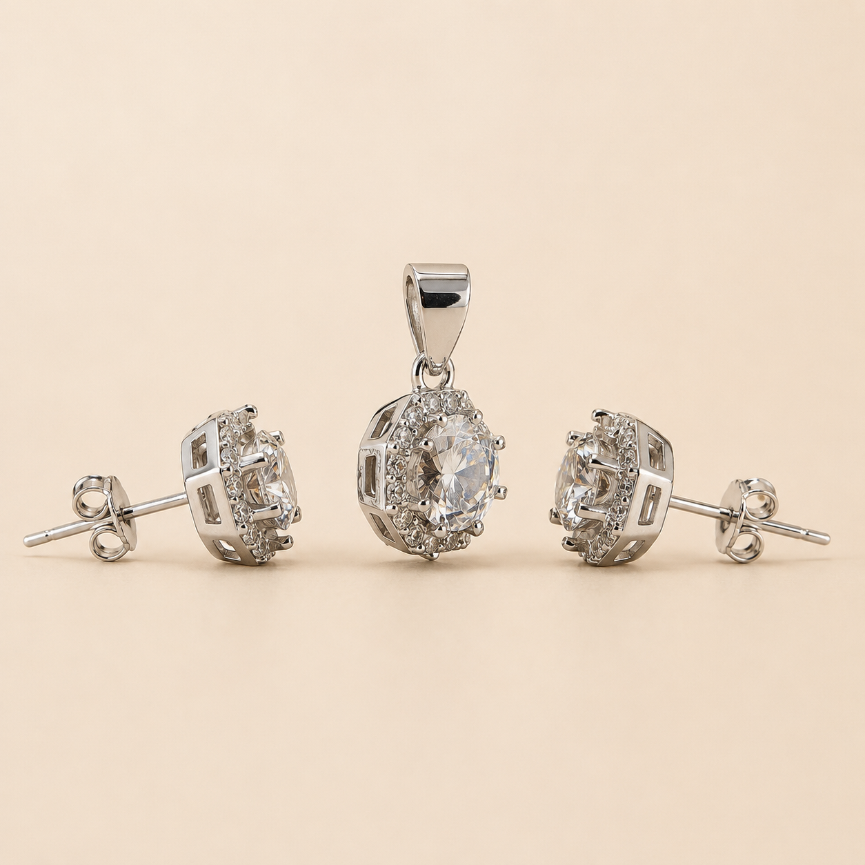 Octa Radiance Pendant & Earring Set