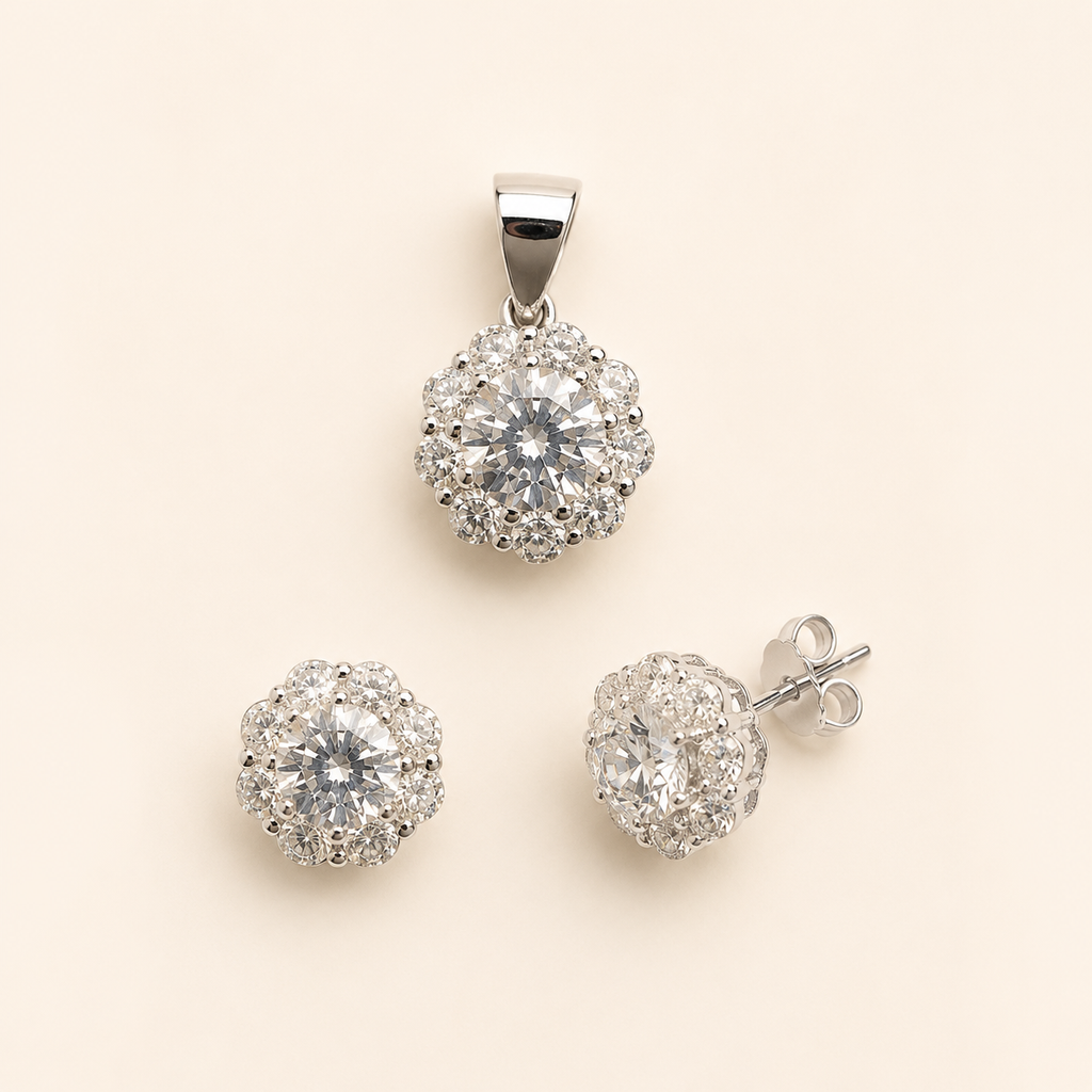 mahArha Radiant Bloom Pendant & Earring Set