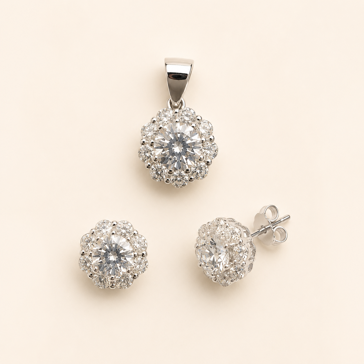 mahArha Radiant Bloom Pendant & Earring Set
