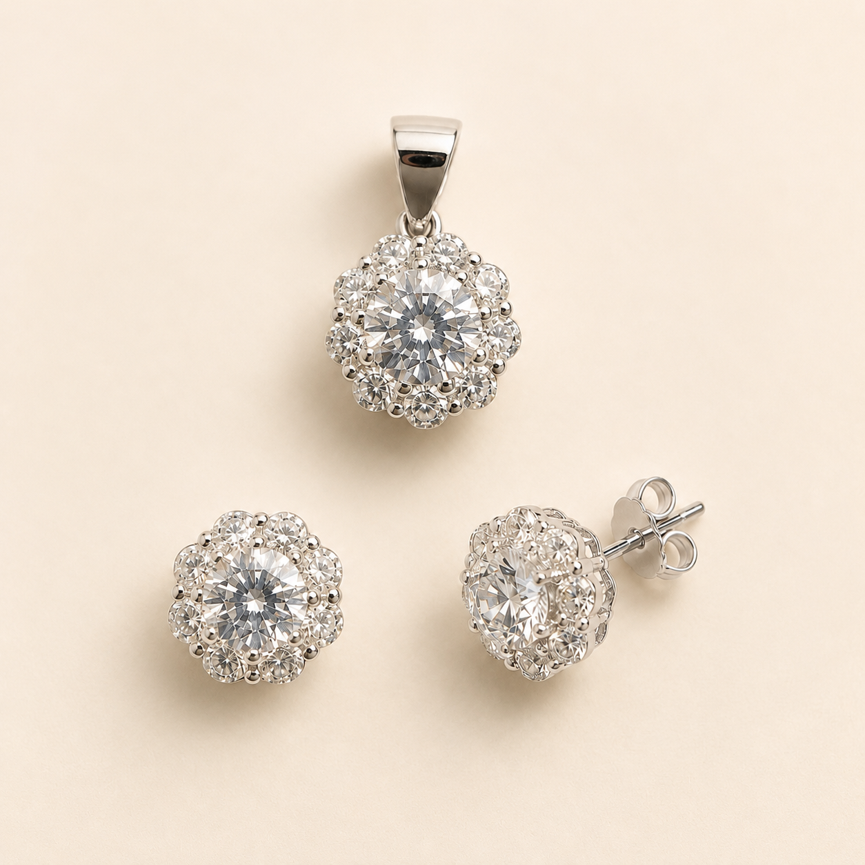 Radiant Bloom Pendant & Earring Set