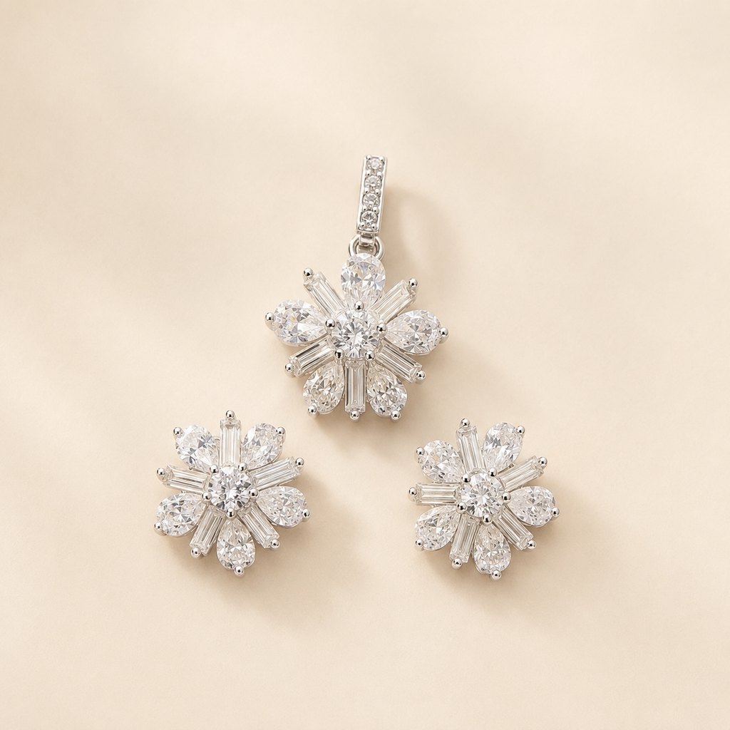 mahArha Celeste Bloom Pendant & Earring Set
