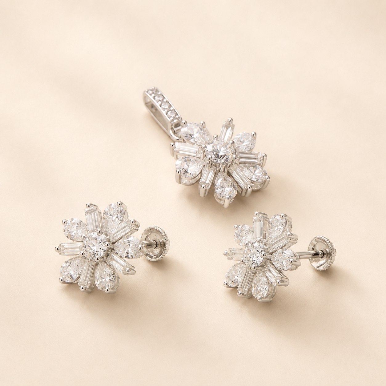 Celeste Bloom Pendant & Earring Set