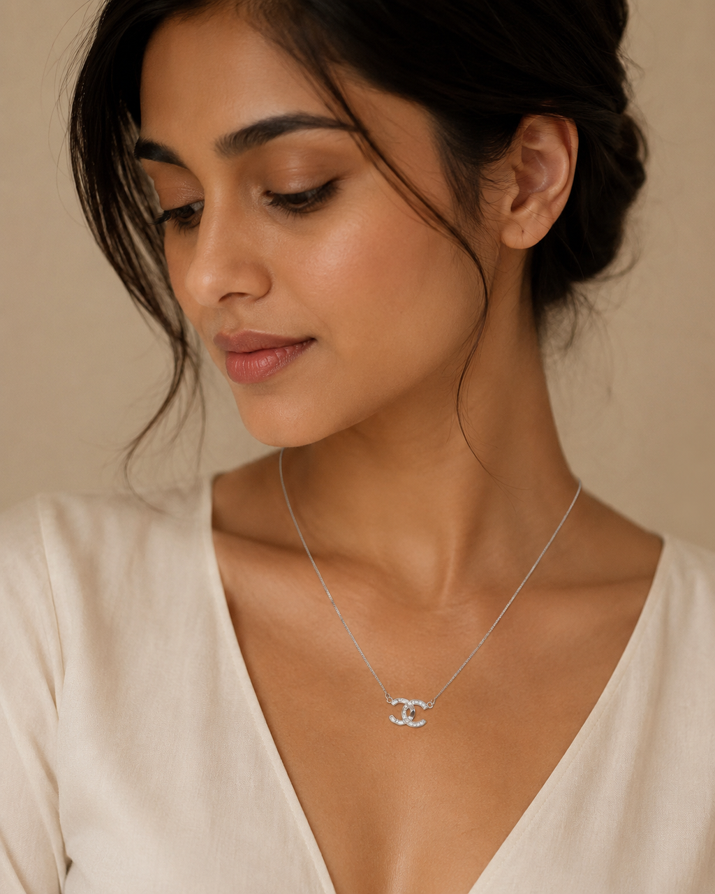 Silver Eternal Interlock Necklace